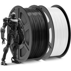imageSUNLU ABS Filament 175mm 3D Printer Filament Highly Resistant Durable Heat Resistance Excellent Toughness Compatible with 99 FDM 3D Printers 1kg Spool 22lbs Black2000g Abs Blackwhite