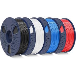 imageSUNLU ABS Filament 175mm 3D Printer Filament Highly Resistant Durable Heat Resistance Excellent Toughness Compatible with 99 FDM 3D Printers 1kg Spool 22lbs Black4kg Abs Blackwhitebluered