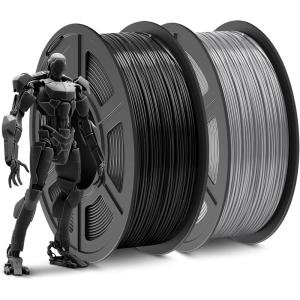 imageSUNLU ABS Filament 175mm 3D Printer Filament Highly Resistant Durable Heat Resistance Excellent Toughness Compatible with 99 FDM 3D Printers 1kg Spool 22lbs Black2000gabs Blackgrey