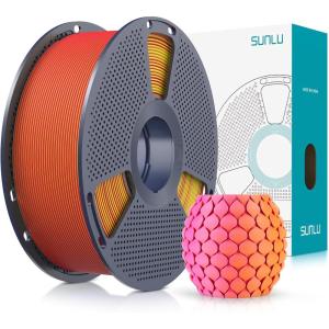 imageSUNLU Dual Color Matte PLA Filament 175mm Matte 3D Printer PLA Filament PLA Filament 1kg Spool 22lbs Dimensional Accuracy  002mm Orange Red1kg Pla Matte Dual Yellow Red