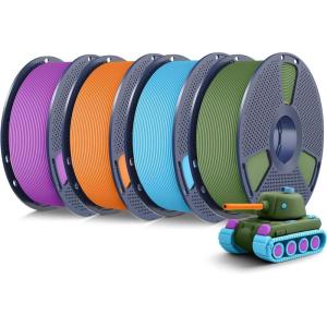 imageSUNLU Dual Color Matte PLA Filament 175mm Matte 3D Printer PLA Filament PLA Filament 1kg Spool 22lbs Dimensional Accuracy  002mm Orange Red4kg Pla Matte Olive Greenlight Bluepurpleorange