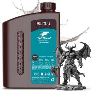 imageSUNLU High Speed 3D Printer Resin 2KG Fast Curing Standard 3D Resin for Fast Printing Fit for HighSpeed Printing LCDDLP 3D Printer Low Shrinkage and High Precision 2000G GreyHigh Speed Standard 2KG Grey