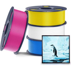 imageSUNLU High Speed Matte PLA Filament Up to 600mms Fast 3D Printer Filament Smooth Matte PLA Filament Fits Most FDM 3D Printers 1KG Reusable Spool Matte Sunny Orange4kg Cmyk Whitemagentayellowcyan
