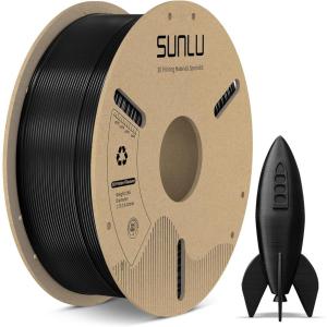 imageSUNLU PA Filament 175mm Nylon 3D Printer Filament 175mm 003mm Fit Most FDM 3D Printer 1KG Cardboard Spool Black