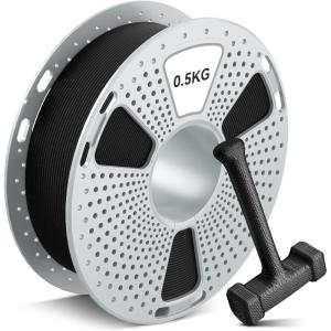 imageSUNLU PA6CF 3D Filament 500G 175mm Carbon Fiber Nylon Filament Made of 80 PA Nylon and 20 Carbon Fibers Frosted Texture 05KG Spool Black05kg Pa6cf Black