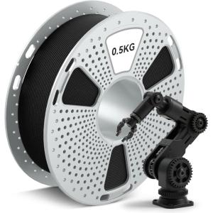 imageSUNLU PA6CF 3D Filament 500G 175mm Carbon Fiber Nylon Filament Made of 80 PA Nylon and 20 Carbon Fibers Frosted Texture 05KG Spool Black05kgpa12cf Black