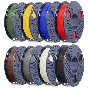 imageSUNLU PLA Filament 175 Bundle Individually Vacuum Packed 2kg in Total 025kg per Spool 8 Pack BlackClear ClearYellowBlueGreenPurpleRedOrangeRoasted Chestnutbone Whitegreycoffee Brownredklein Bluevivid Yellowolive Green