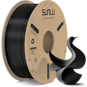 imageSUNLU PLA Filament 175mm 3D Printer Filament 175mm 002mm Fit Most FDM 3D Printer 1KG Cardboard Spool Black