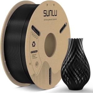 imageSUNLU PLA Filament 175mm 3D Printer Filament 175mm 002mm PLA Plus Fit Most FDM 3D Printer 1KG Cardboard Spool Black
