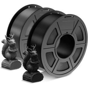 imageSUNLU PLA Filament 175mm2Pack 2kg Total 1kg  Spool BlackGrey