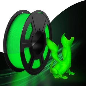 imageSUNLU Silk PLA Filament 175mm Neatly Wound Shiny PLA 3D Printer Filament Dimensional Accuracy  002mm Fit Most 3D Printers Good Vacuum Packaging 1kg Spool22lbs 330 Meters Silky SilverGlow in the Dark  Green to Glow Green