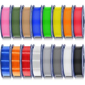 imageSUNLU Silk PLA Filament 175mm Neatly Wound Shiny PLA 3D Printer Filament Dimensional Accuracy  002mm Fit Most 3D Printers Good Vacuum Packaging 1kg Spool22lbs 330 Meters Silky SilverBundlepla 4kg 16 Colors
