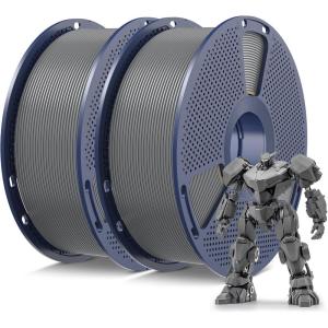 imageSUNLU Silk PLA Filament 175mm Neatly Wound Shiny PLA 3D Printer Filament Dimensional Accuracy  002mm Fit Most 3D Printers Good Vacuum Packaging 1kg Spool22lbs 330 Meters Silky Silver2kg Pla Greygrey