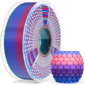 imageSUNLU Silk PLA Filament 175mm Neatly Wound Shiny PLA 3D Printer Filament Dimensional Accuracy  002mm Fit Most 3D Printers Good Vacuum Packaging 1kg Spool22lbs 330 Meters Silky SilverRainbow 02