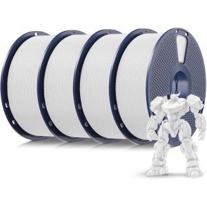 imageSUNLU Silk PLA Filament 175mm Neatly Wound Shiny PLA 3D Printer Filament Dimensional Accuracy  002mm Fit Most 3D Printers Good Vacuum Packaging 1kg Spool22lbs 330 Meters Silky SilverBundle4000g Pla Whitewhitewhitewhite