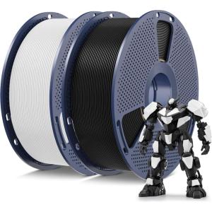 imageSUNLU Silk PLA Filament 175mm Neatly Wound Shiny PLA 3D Printer Filament Dimensional Accuracy  002mm Fit Most 3D Printers Good Vacuum Packaging 1kg Spool22lbs 330 Meters Silky SilverBundle2000g Blackwhite