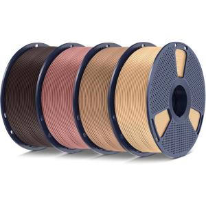 imageSUNLU Silk PLA Filament 175mm Neatly Wound Shiny PLA 3D Printer Filament Dimensional Accuracy  002mm Fit Most 3D Printers Good Vacuum Packaging 1kg Spool22lbs 330 Meters Silky SilverReal Woodfiber Cherryfiber Maplefiber Walnut