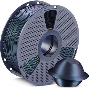 imageSUNLU Silk PLA Filament 175mm Neatly Wound Shiny PLA 3D Printer Filament Dimensional Accuracy  002mm Fit Most 3D Printers Good Vacuum Packaging 1kg Spool22lbs 330 Meters Silky SilverStars Flowinggalaxy Black