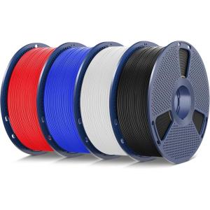 imageSUNLU TPU 3D Printer Filament 175mm High Speed 95A TPU Filament 1KG Flexible 3D Filament for Fast Printing Dimensional Accuracy  003mm Suitable for Most FDM 3D Printers Black4kg Tpu Blackwhitebluered