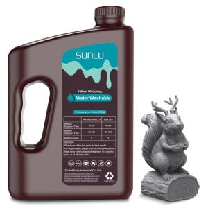 imageSUNLU Water Washable 3D Printer Resin Fast Curing Low Shrinkage High Precision Photopolymer Resin for LCDDLPSLA Printers395 to 405nm UV Resin 1000g Grey3kg Dark Grey