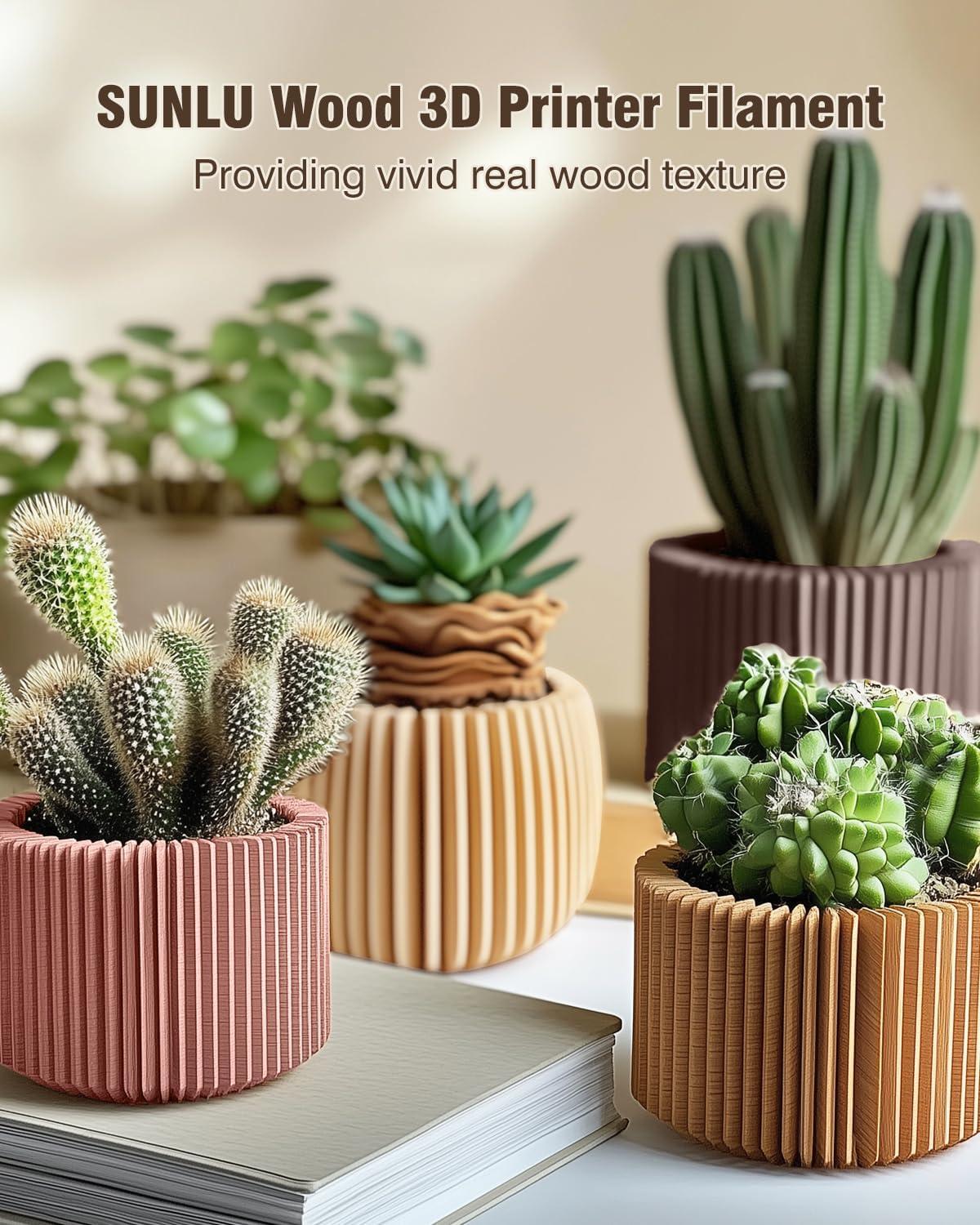 imageSUNLU High Speed Marble PLA Filament 600mms High Speed PLA 3D Printer Filament Natural MarbleLike Texture Smooth Printing 1kg Light CyanReal Wood Fiber Maple