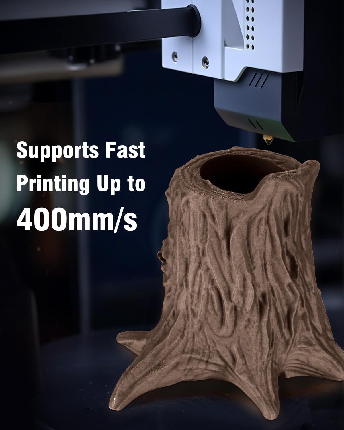 imageSUNLU High Speed Marble PLA Filament 600mms High Speed PLA 3D Printer Filament Natural MarbleLike Texture Smooth Printing 1kg Light CyanReal Wood Fiber Cherry