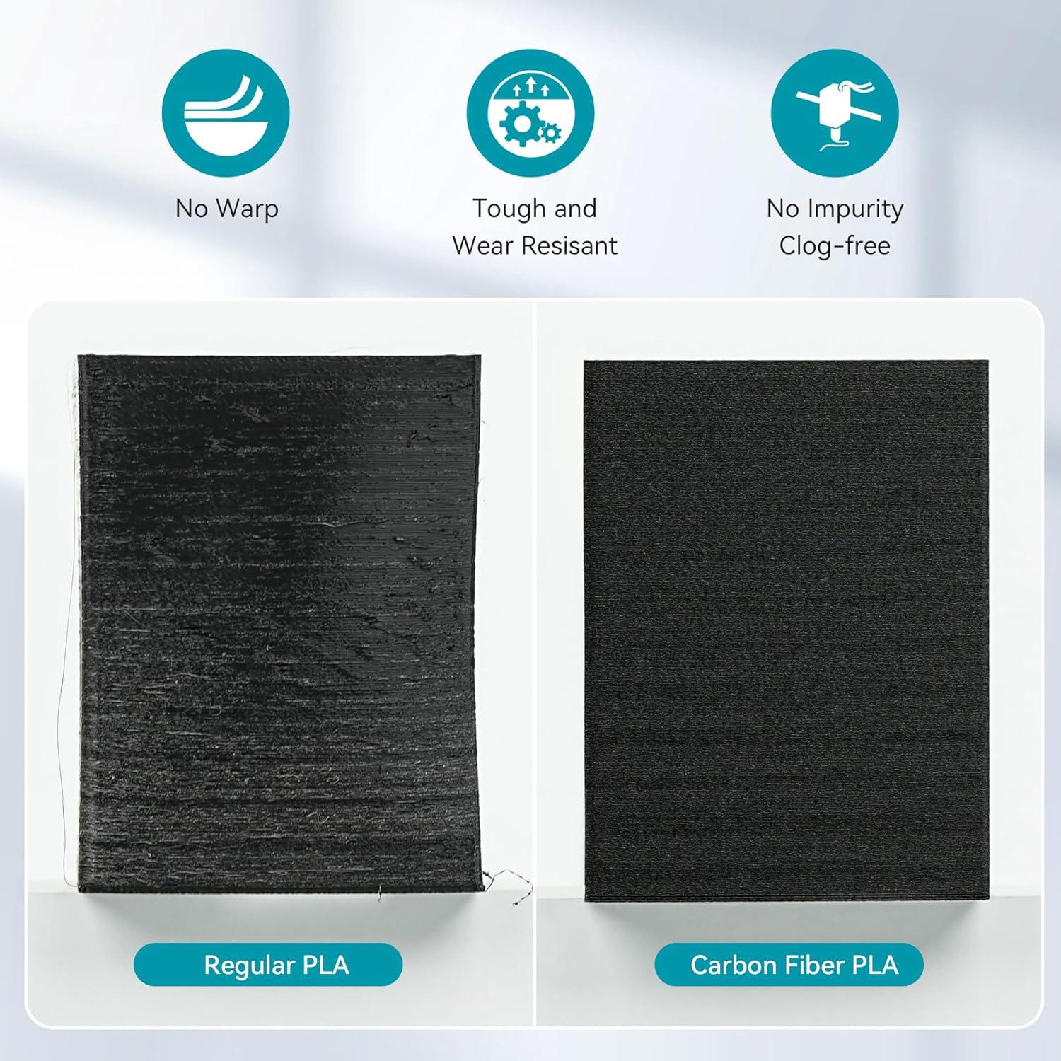 imageSUNLU High Speed Marble PLA Filament 600mms High Speed PLA 3D Printer Filament Natural MarbleLike Texture Smooth Printing 1kg Light CyanStrong Carbon Fiber