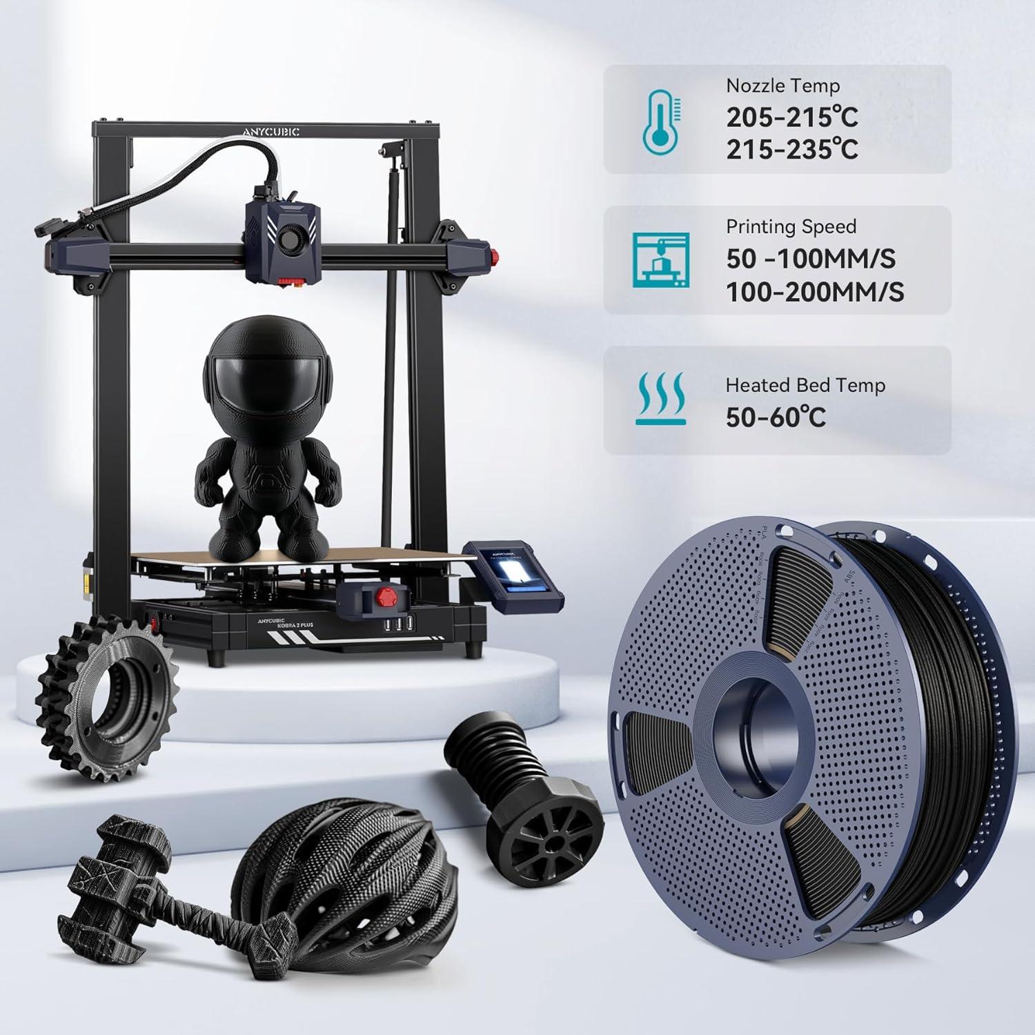 imageSUNLU High Speed Marble PLA Filament 600mms High Speed PLA 3D Printer Filament Natural MarbleLike Texture Smooth Printing 1kg Light CyanStrong Carbon Fiber