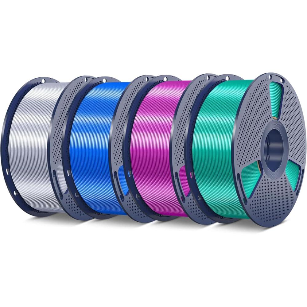 imageSUNLU High Speed Marble PLA Filament 600mms High Speed PLA 3D Printer Filament Natural MarbleLike Texture Smooth Printing 1kg Light CyanBundle 4kgsilk Bluepurplegreensilver