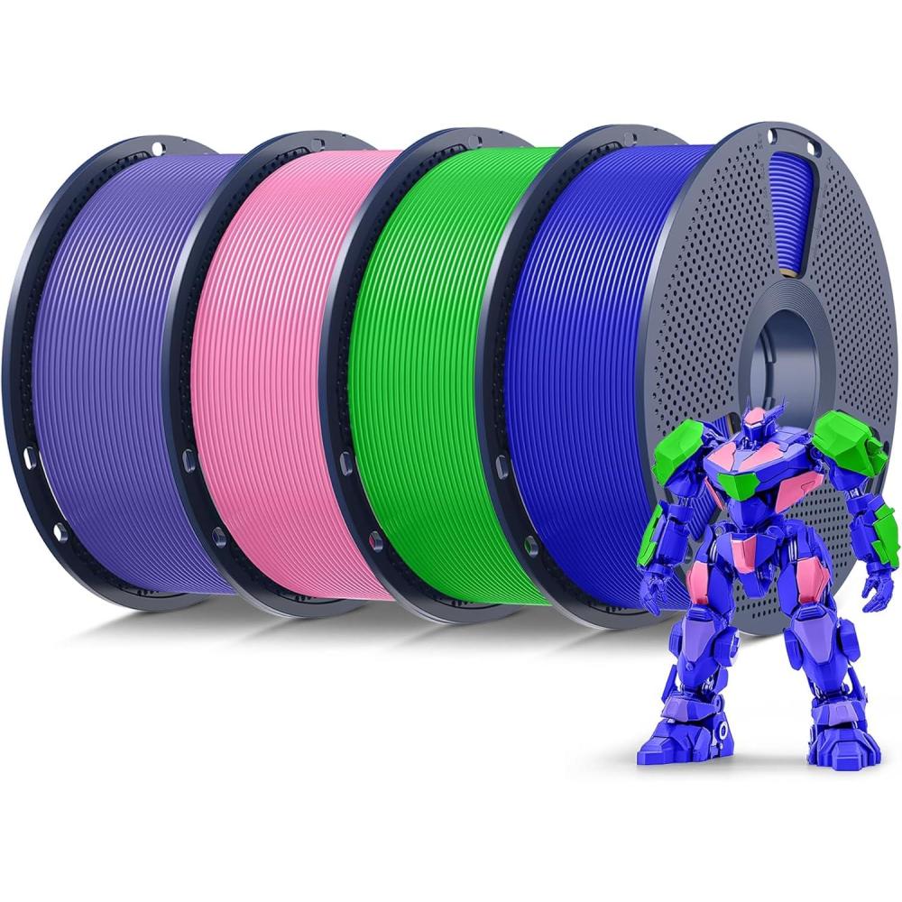 imageSUNLU High Speed Marble PLA Filament 600mms High Speed PLA 3D Printer Filament Natural MarbleLike Texture Smooth Printing 1kg Light CyanBundle4000g Pla Pinklavender Purpleklein Bluegreen