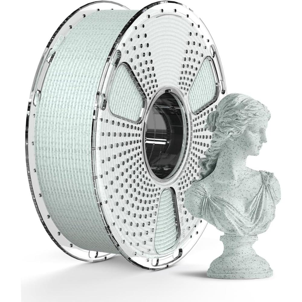 imageSUNLU High Speed Marble PLA Filament 600mms High Speed PLA 3D Printer Filament Natural MarbleLike Texture Smooth Printing 1kg Light CyanMarble Light Cyan