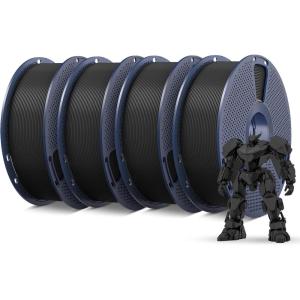 imageSUNLU High Speed Marble PLA Filament 600mms High Speed PLA 3D Printer Filament Natural MarbleLike Texture Smooth Printing 1kg Light CyanBundle4000g Petg Blackblackblackblack