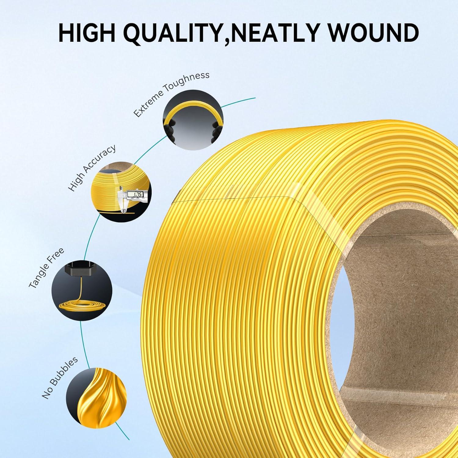 imageSUNLU 500g Silk Rainbow PLA Filament Refill Bundle NoSpool Silk PLA Plus 3D Printer Filament 4 Packs Compatible with Bambu Lab 3D Printers 05KGRoll Total 4 Colors PLA Silk Rainbow500g4 Silk Rainbow 02030405