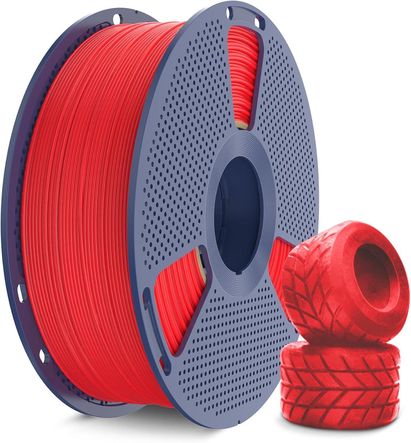 imageSUNLU TPU 3D Printer Filament 175mm High Speed 95A TPU Filament 1KG Flexible 3D Filament for Fast Printing Dimensional Accuracy  003mm Suitable for Most FDM 3D Printers Clear Purple1kg Tpu Red