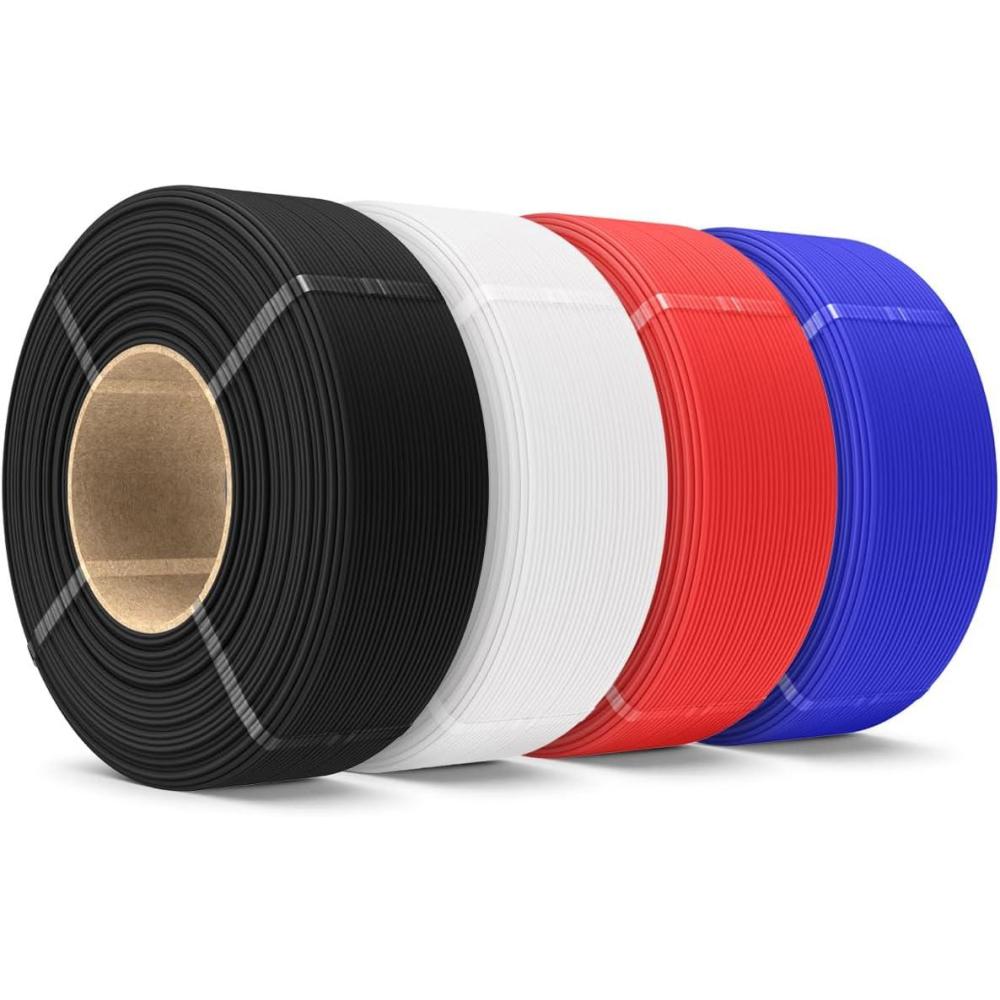 imageSUNLU 500g Silk Rainbow PLA Filament Refill Bundle NoSpool Silk PLA Plus 3D Printer Filament 4 Packs Compatible with Bambu Lab 3D Printers 05KGRoll Total 4 Colors PLA Silk RainbowMatte Petg BlackWhiteRedBlue