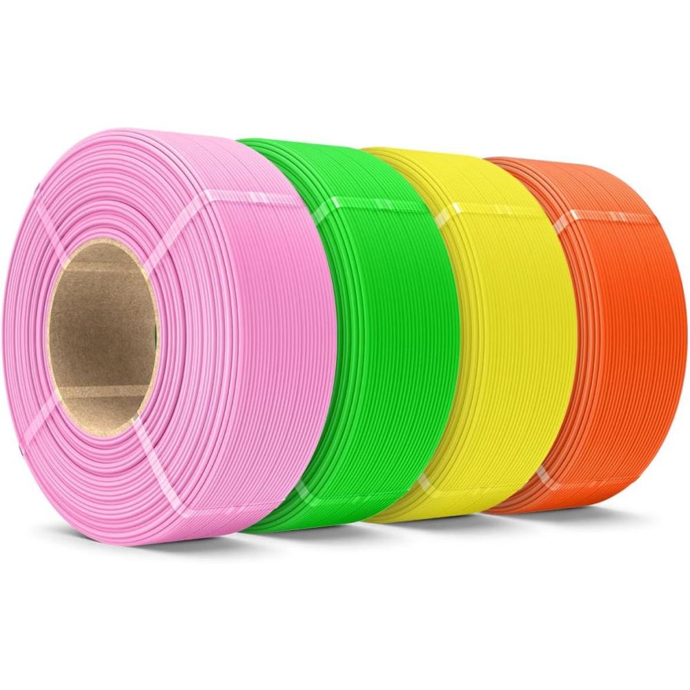 imageSUNLU 500g Silk Rainbow PLA Filament Refill Bundle NoSpool Silk PLA Plus 3D Printer Filament 4 Packs Compatible with Bambu Lab 3D Printers 05KGRoll Total 4 Colors PLA Silk RainbowMatte Petg PinkOrangeYellowGreen