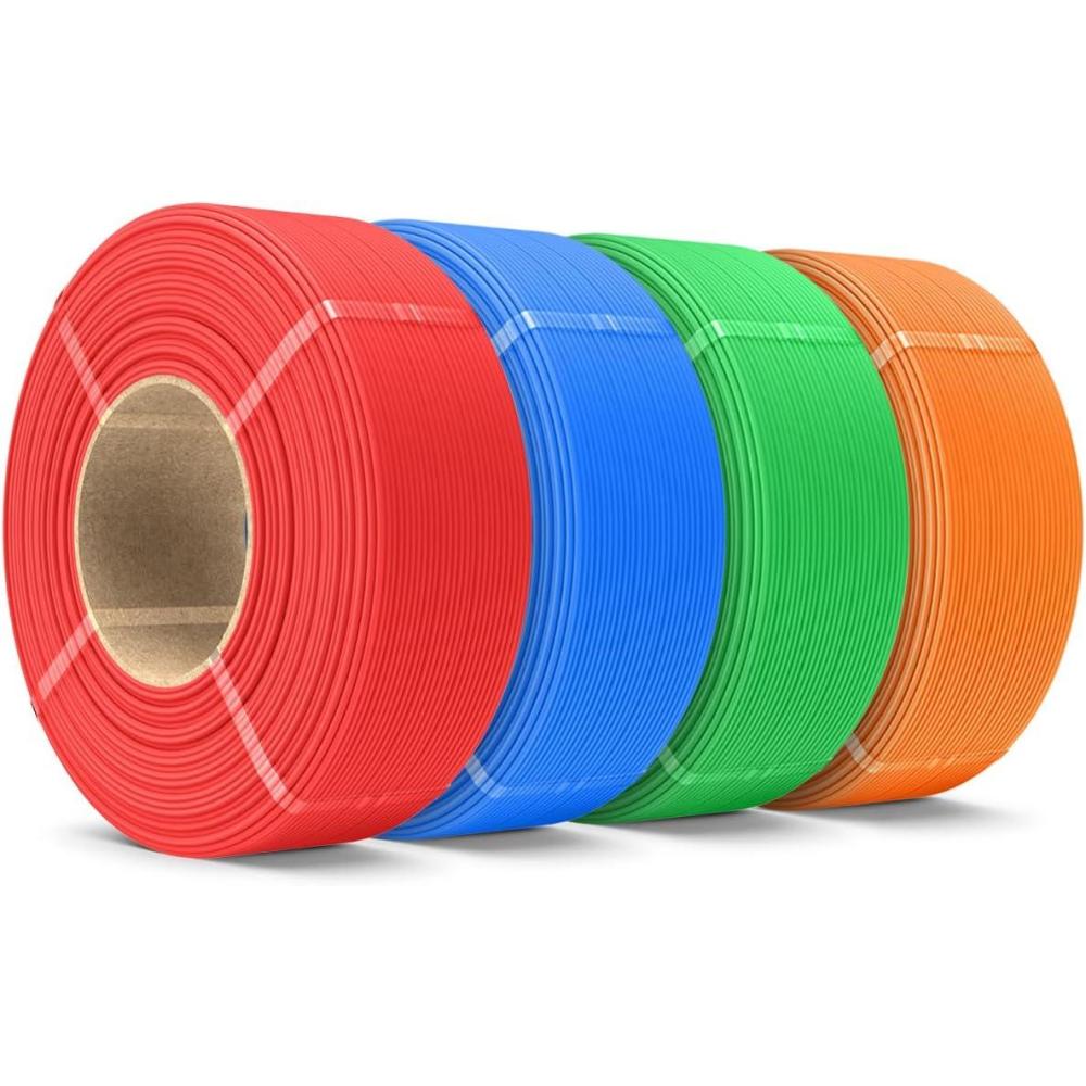 imageSUNLU 500g Silk Rainbow PLA Filament Refill Bundle NoSpool Silk PLA Plus 3D Printer Filament 4 Packs Compatible with Bambu Lab 3D Printers 05KGRoll Total 4 Colors PLA Silk RainbowMatte Pla RedBlueGreenOrange