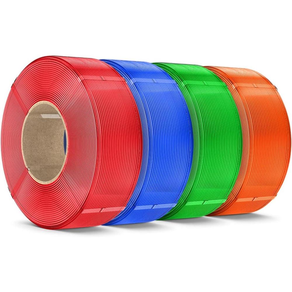 imageSUNLU 500g Silk Rainbow PLA Filament Refill Bundle NoSpool Silk PLA Plus 3D Printer Filament 4 Packs Compatible with Bambu Lab 3D Printers 05KGRoll Total 4 Colors PLA Silk RainbowPla Plus Transparent RedBlueGreenOrange