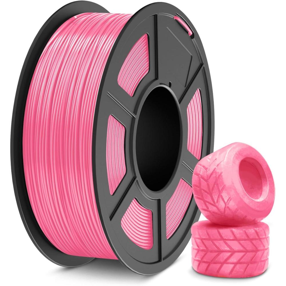 imageSUNLU TPU 3D Printer Filament 175mm High Speed 95A TPU Filament 1KG Flexible 3D Filament for Fast Printing Dimensional Accuracy  003mm Suitable for Most FDM 3D Printers Clear Purple1kg Tpu Pink