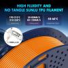 imageSUNLU TPU 3D Printer Filament 175mm High Speed 95A TPU Filament 1KG Flexible 3D Filament for Fast Printing Dimensional Accuracy  003mm Suitable for Most FDM 3D Printers Clear PurpleTpu 0258 Blackwhitetransparentgreyredbluegreenorange