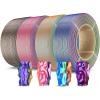 imageSUNLU 500g Silk Rainbow PLA Filament Refill Bundle NoSpool Silk PLA Plus 3D Printer Filament 4 Packs Compatible with Bambu Lab 3D Printers 05KGRoll Total 4 Colors PLA Silk Rainbow500g4 Blue Green Purpleorange Blue Greenred Yellow Blueblack Gold Purple