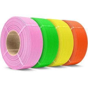 imageSUNLU 500g Silk Rainbow PLA Filament Refill Bundle NoSpool Silk PLA Plus 3D Printer Filament 4 Packs Compatible with Bambu Lab 3D Printers 05KGRoll Total 4 Colors PLA Silk RainbowMatte Petg PinkOrangeYellowGreen