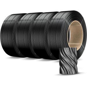 imageSUNLU 500g Silk Rainbow PLA Filament Refill Bundle NoSpool Silk PLA Plus 3D Printer Filament 4 Packs Compatible with Bambu Lab 3D Printers 05KGRoll Total 4 Colors PLA Silk Rainbow500g4 Silk Black