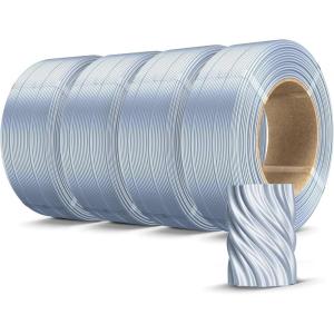 imageSUNLU 500g Silk Rainbow PLA Filament Refill Bundle NoSpool Silk PLA Plus 3D Printer Filament 4 Packs Compatible with Bambu Lab 3D Printers 05KGRoll Total 4 Colors PLA Silk Rainbow500g4 Silk Silver
