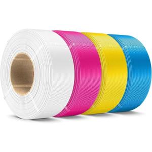 imageSUNLU 500g Silk Rainbow PLA Filament Refill Bundle NoSpool Silk PLA Plus 3D Printer Filament 4 Packs Compatible with Bambu Lab 3D Printers 05KGRoll Total 4 Colors PLA Silk RainbowPla Plus WhiteMagentaYellowCyan
