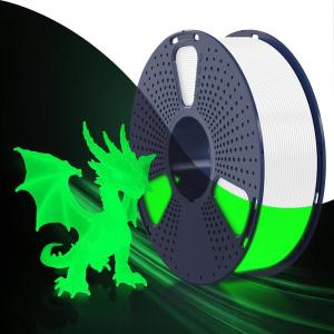 imageSUNLU PETG Filament 175mm 4KG Bundle Less Stringing and Good Layer Adhesion Individually Vacuum Packed 3D Printer Filament 4kg 1kg per Spool Pack of 4 4 Colors WhiteBlueGreenRedPetg Glow in the Darkwhite to Glow Green