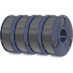 imageSUNLU PETG Filament 175mm 4KG Bundle Less Stringing and Good Layer Adhesion Individually Vacuum Packed 3D Printer Filament 4kg 1kg per Spool Pack of 4 4 Colors WhiteBlueGreenRed4000g Greygreygreygrey