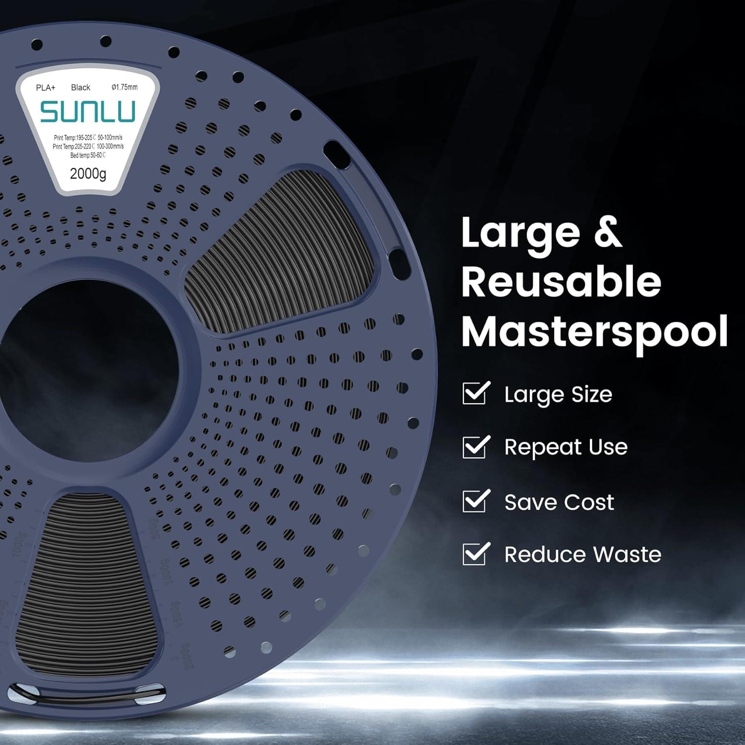 imageSUNLU PLA Filament Bundle 175mm 3D Printer Filament Dimensional Accuracy  002 mm1kg Spool 10 Rolls BlackWhiteGreyBlueGreenTransparent PurpleGreenOrangeBlueRedLarge Spool 2kg Pla Plus White