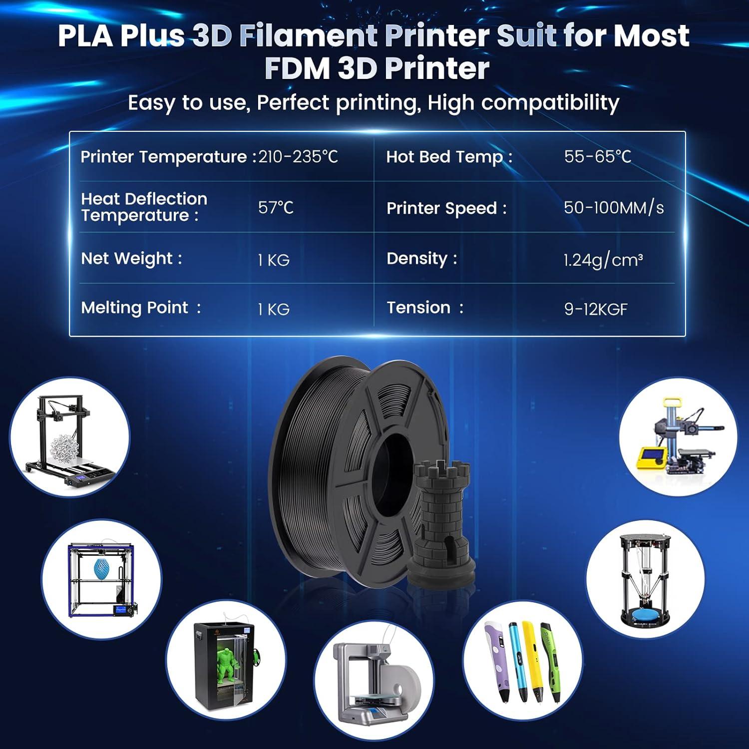 imageSUNLU PLA Filament Bundle 175mm 3D Printer Filament Dimensional Accuracy  002 mm1kg Spool 10 Rolls BlackWhiteGreyBlueGreenTransparent PurpleGreenOrangeBlueRedBlackblackblackblackblackwhitewhitewhitewhitewhite