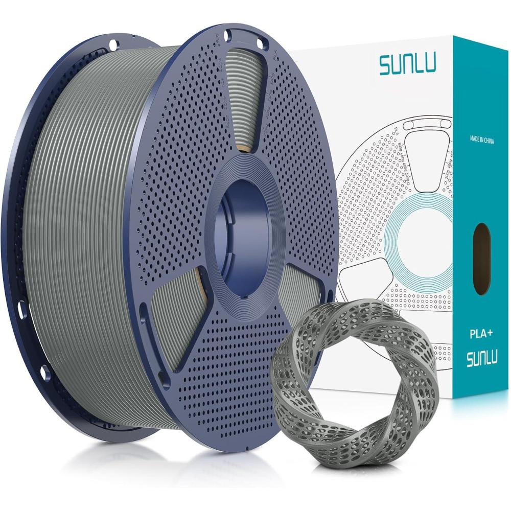 imageSUNLU PLA Filament Bundle 175mm 3D Printer Filament Dimensional Accuracy  002 mm1kg Spool 10 Rolls BlackWhiteGreyBlueGreenTransparent PurpleGreenOrangeBlueRed1000gpla Plus Grey